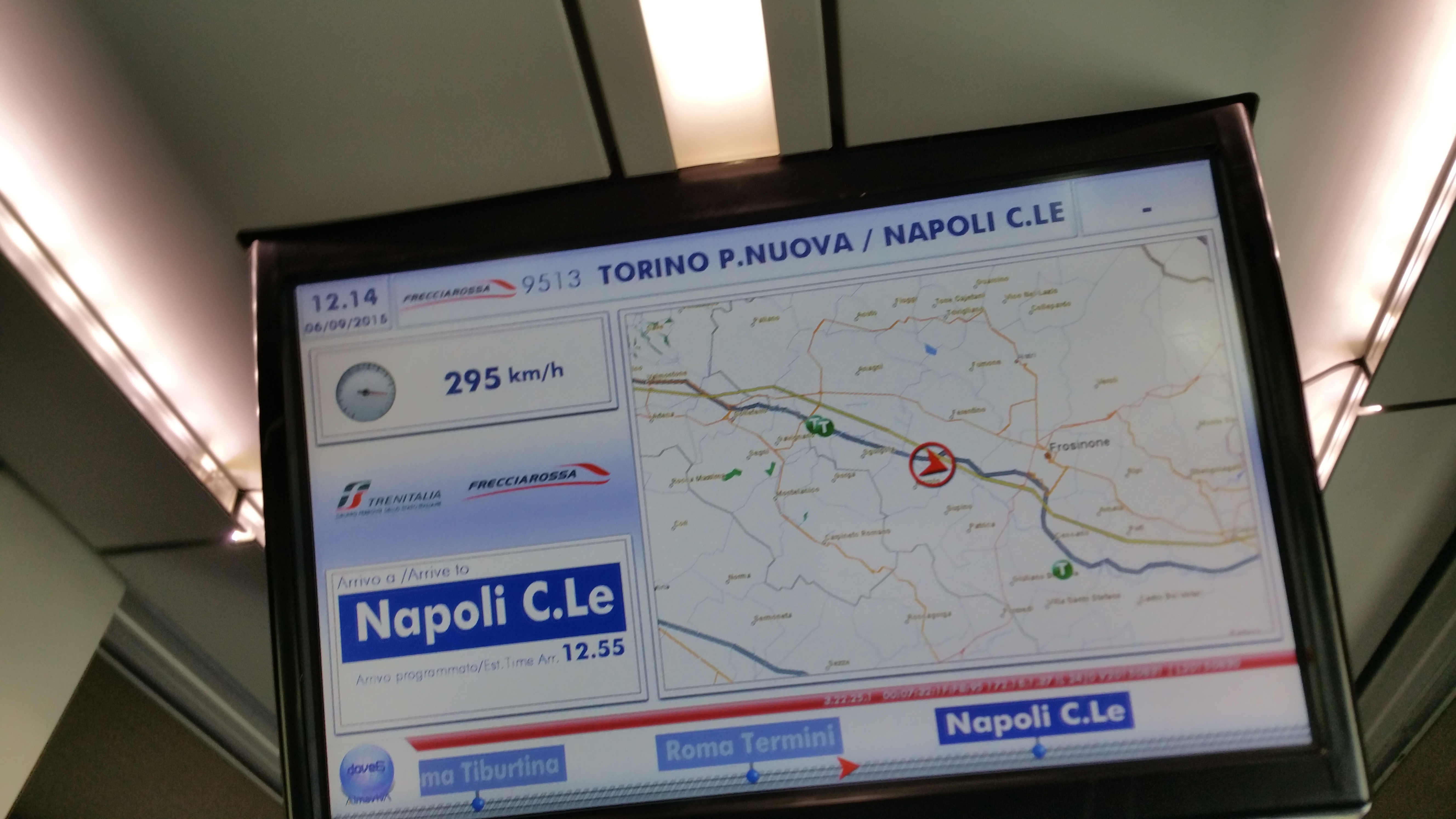 Italian in-car train monitor